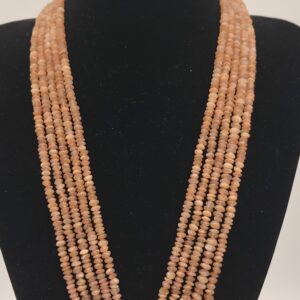 Pietra di luna salmone rondella liscia 5mm