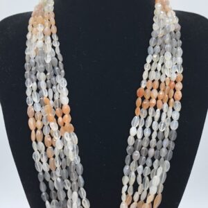 Pietra di luna mista ovale fac 6x8mm