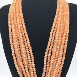 Pietra di luna salmone rondella liscia 5mm