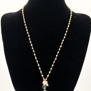 Ciondolo in calcedonio e quarzo fume'