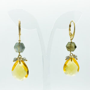 Orecchini con labradorite e idrotermale