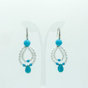 Orecchini con onice bianco e neolite