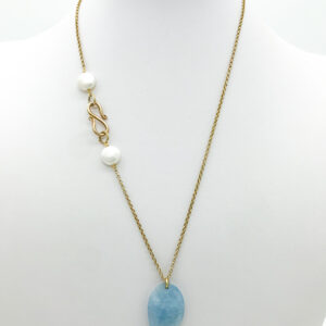Ciondolo con acquamarina e perle