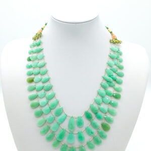 Crisoprasio collana gocce 11x6mm - 18x11mm