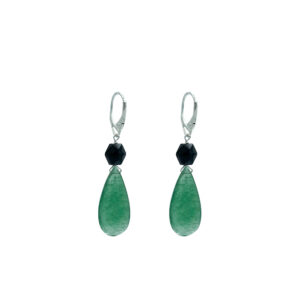 Orecchini in quarzo verde ed spinello nero